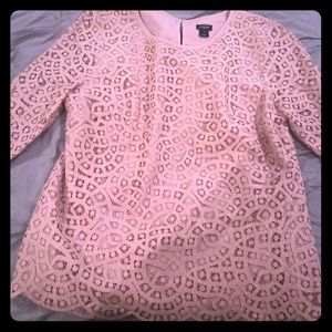 J. Crew pink lace overlay 3/4 length
